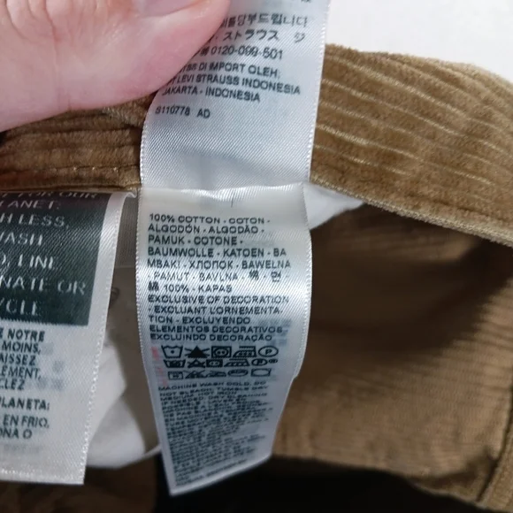 Levis Pants Womens 28x30 Tan Corduroy Straight Leg Hipster Fall Grandpa - Picture 3 of 13